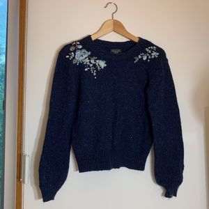 Abercrombie navy floral sweater
